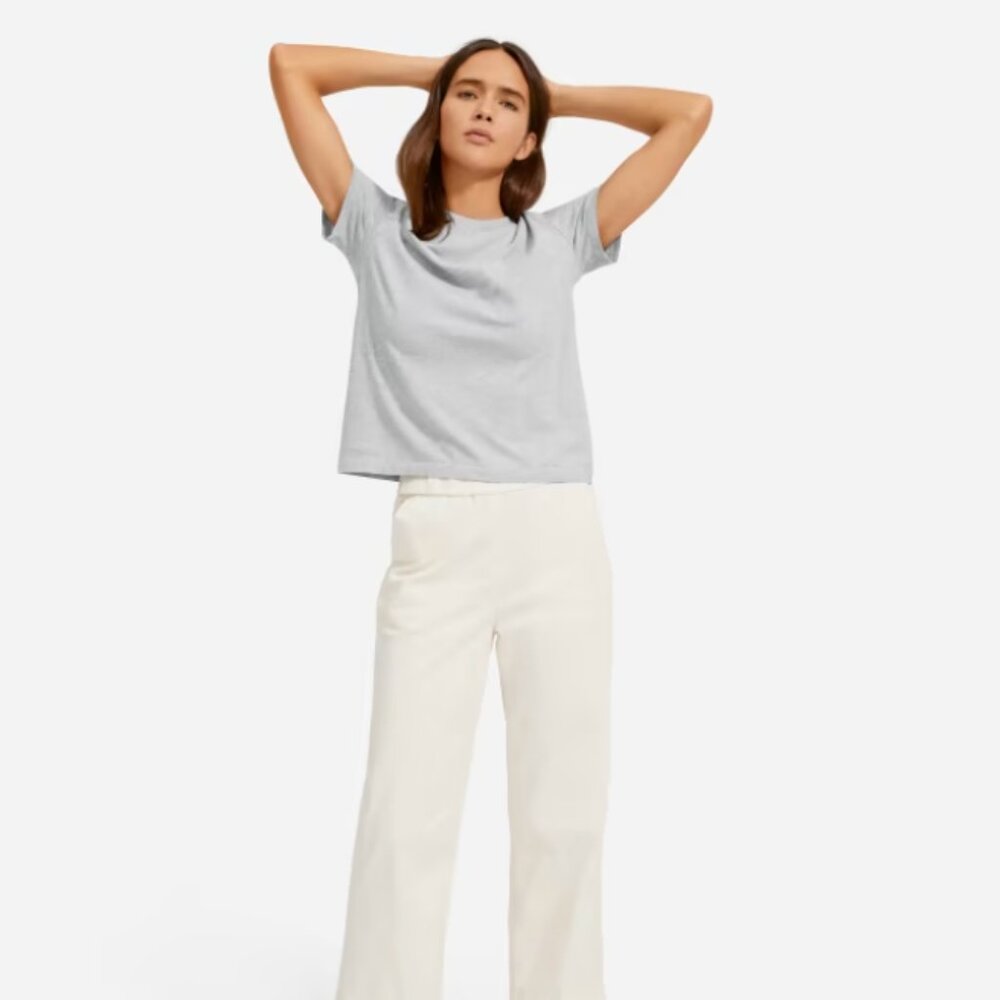 The Box-Cut Tee in Essential Cotton, Women S, Heathered Grey